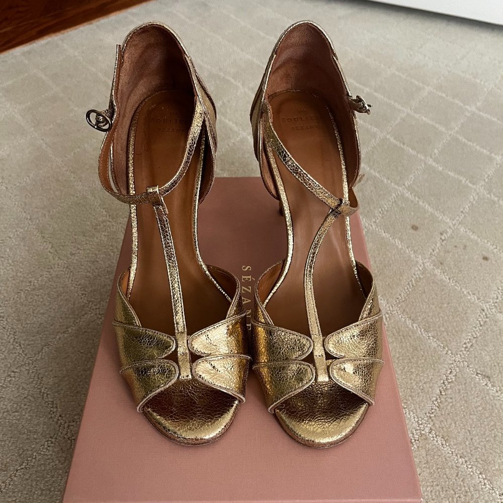 Sezane Gold Suzanne High Heels